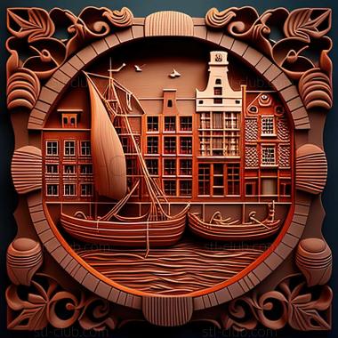 3D model Amsterdam Netherlands Europe (STL)